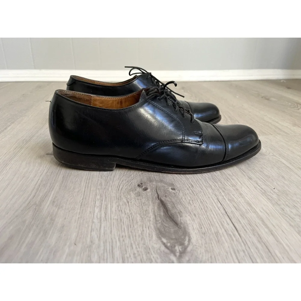 Cole Haan Leather Dress Shoes Mens 9.5 D Black Lace Up USA Preppy Academia